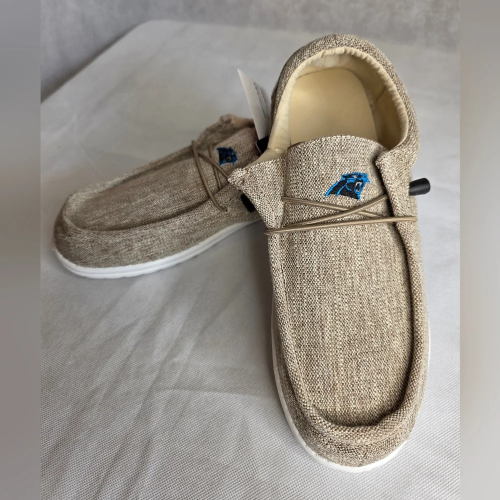 FOCO Men's NFL Team Logo Lightweight Loafers Carolina Panthers Size L 11/12 NWT